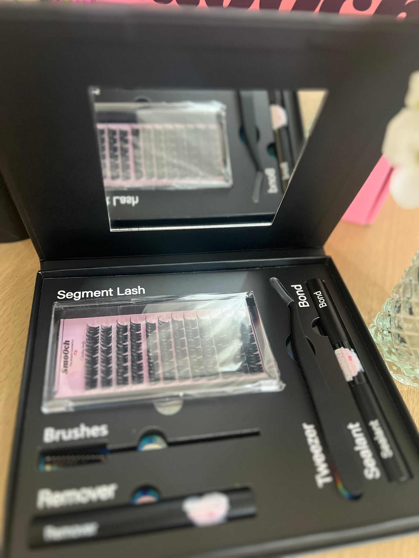 SmoOch Convenient Plus DIY Full Lash Kit( tweezers+remover+mirror+bond + sealant )